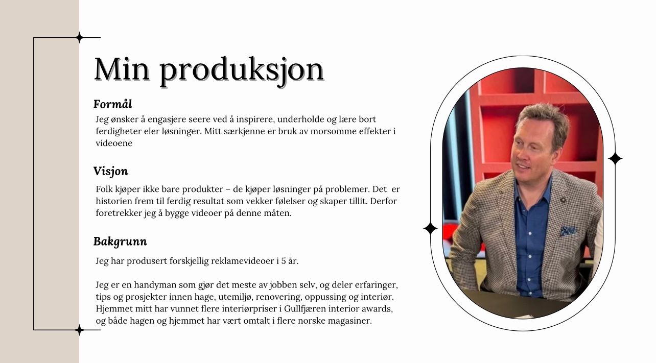 Info om min produksjon